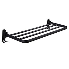 JSONA Portasciugamani per Parete del Bagno, portasciugamani in Alluminio a Parete in Alluminio Senza Trapano Scaffale per Asciugamani Nero Impermeabile Non Facile da Piegare