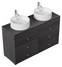 Mobile bagno a terra Memoria Classic antracite venato con lavabi appoggiati