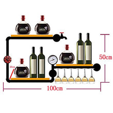 MoDi Wine Rack Retro Style Industriale Tubo di Acqua a Parete Vino Rack (L100 * W20 * H50cm)