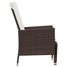 vidaXL Set Divani da Giardino 3 pz con Cuscini in Polyrattan Marrone