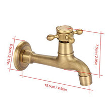 Zerodis G1/2 Rubinetto in Ottone Montaggio a Parete Solido d'Epoca Singolo Rubinetto dell'Acqua Fredda Miscelatore Rubinetto Monocomando con Pad Tenuta per Lavandino Cucina Bagno Lavabo Mop Pool