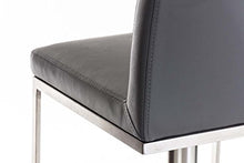 CLP Sgabello Bar Panama In Similpelle E Metallo I Sgabello Alto Girevole E Regolabile 58-82 CM I Sedia Cucina Moderna, Colore:grigio, Colore del telaio:acciaio inossidabile