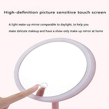 Shuoshikj - Specchio da trucco con luce a LED, luce di riempimento, regolabile, ricaricabile con angolo LED (rosa)