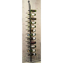 Porta bottiglie da vino da Parete,Barra Stile Retrò Industriale Obliquamente Inserito Espositore per Vino 12 Bottiglie/Nero / 195cm