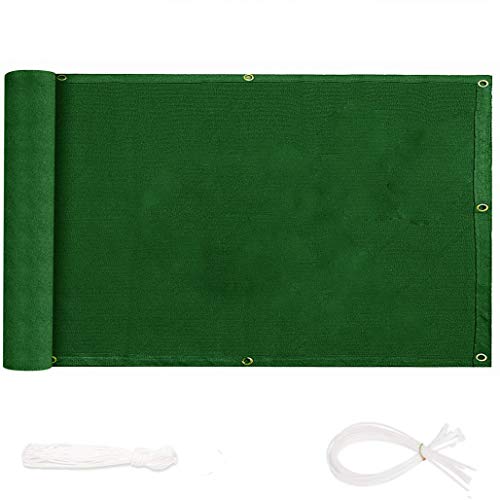 FANGJIE Recinzione Copertura 0.85x3m HDPE Paravento Balcone Leggermente Trasparente per Balcone Giardino, Verde