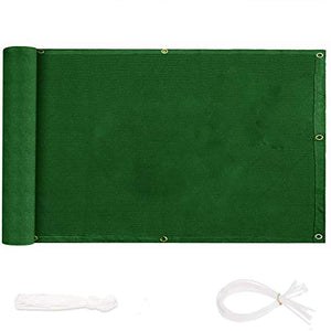 FANGJIE Recinzione Copertura 0.85x3m HDPE Paravento Balcone Leggermente Trasparente per Balcone Giardino, Verde