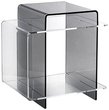Iplex Design 70's Comodino/Tavolino in Plexiglass, fumé Trasparente/Trasparente