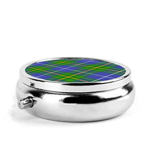 Nova Scotia - Contenitore per pillole rotondo in tartan, 3 scomparti, in metallo, per medicina e vitamine, per viaggi all'aperto