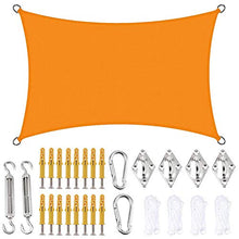 XISENOCI Patio Shack Sun Shade Sail Rechteck, 98% UV-Block, mit Seilen, Sun Shade Sail Hardware Kit, Gelb, 4X6M