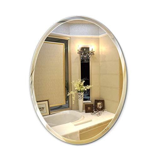 DZX Specchio da Parete Grande Pulito, Specchio da toeletta Ovale, Specchio comò, per ingressi, soggiorni, Bagno, specchietti Decorativi per la casa （2 Forme） (Colore: A)