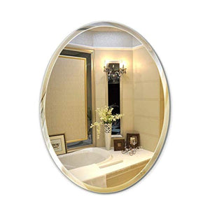 DZX Specchio da Parete Grande Pulito, Specchio da toeletta Ovale, Specchio comò, per ingressi, soggiorni, Bagno, specchietti Decorativi per la casa （2 Forme） (Colore: A)