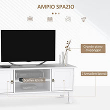 homcom Mobile Porta Tv Bianco Opaco Classico con Ante in Legno per TV 50'' 120×45×50.5cm