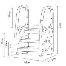 Creator-Z Sgabello da Pediera con braccioli Antiscivolo Progettato Appositamente per i Bambini con 2 Scalini Sedile per Addestramento per WC, Sgabello per Bambini in Bagno,Grigio,3 Step