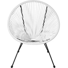 TecTake 800730 Set di 2 Sedie Acapulco con Tavolo, Poltrone da Relax, Robusto Telaio in Acciaio, Stile retrò, Outdoor Giardino Terrace -Disponibile in Diversi Colori (Bianco | No. 403308)