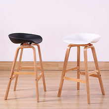 LWW Sgabelli, sgabelli da bar per Cucine in legno Wooden Legs moderna Minimalista schienale alto Chair,Nero,Piccolo