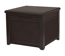 Keter Contenitore in Resina con Funzione di Seduta o di Tavolo, Effetto Rattan, 71 x 72.2 x 59 cm, 208 Lt, Marrone