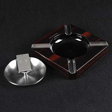 NIHAOA Accessori del Sigaro Piazza di Legno Solido Cigar Ashtray W/Acciaio Inossidabile