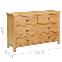 Tidyard Credenza Cassettiera Moderna in Legno Massello di Rovere con 6 Cassetti Credenza con Cassetti Credenza da Salotto Cassettiera da Salotto Credenza Moderna per Soggiorno Moderna 105x33,5x73 cm