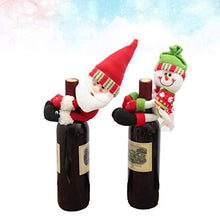 TOYANDONA Borsa per Vino di Natale 2 Pezzi Copertura per Bottiglia di Vino di Babbo Natale Pupazzo di Neve Sacchetti Regalo di Natale Hugger di Vino per Decorazioni per la tavola di Natale
