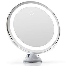 Fancii Specchio Ingranditore 10x per Trucco con Luce LED, USB o Batteria - Specchio Illuminato con Ingradimento, Luci Dimmerabile, Potente Ventosa, Rotazione a 360°, Per Bagno e Viaggio