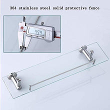 GDFEH Scaffale in Vetro temperato Bagno a Parete Scaffale di Vetro a Muro a Parete con ripiano da Bagno Protettivo in Acciaio Inox 304