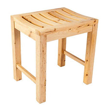 Sgabello con Seduta in Legno Poggiapiedi Sgabello da Barba con Piedini Antiscivolo Ripiano per Asciugamano Shampoo, Funziona in Bagno/Soggiorno/Camera da Letto/Giardino per Il Tempo Libero (col
