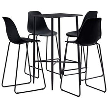 Tidyard Set 5 pz da Bar, Set Tavolino Bar, Set di Mobili per Cucina, Set di Mobili da Balcone, Set Bar per la Casa, Set Tavolo e 4 Sedie da Bar Alti, in Plastica