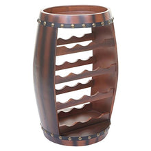 Mendler Portabottiglie a Forma di Botte HWC-T879 Legno di eucalipto 34x37x66cm per 14 Bottiglie