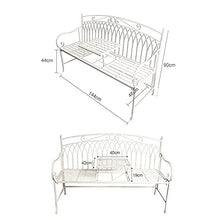 GaoF Panchina da Giardino con terrazza Panchine per Il Tempo Libero da Esterno, Panchina da Giardino in ghisa con Tavolo Centrale, Panchina in Metallo retrò Resistente alle intemperie e alla ruggine,