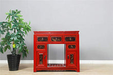 Yajutang - Credenza dipinta a mano, colore: rosso