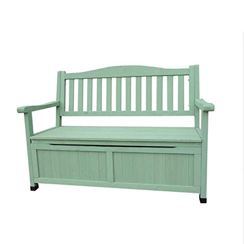 Banco di stoccaggio esterno in legno anticorrosivo impermeabile Scatola da giardino, Panca d'ingresso in legno massello con schienale e braccioli, Per terrazza Armadietto resistente alle intemperie