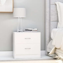 SKM Comodino Bianco 40x30x40 cm Legno Ingegnerizzato
