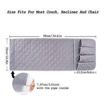 Organizzatore Divano, Sacca Portaoggetti, Tasca Porta Telecomandi, Organizer Caddy Doppia Parete, Antiscivolo per Poltrona Divano, Supporto per Custodia in Tessuto per Telefoni, libri, riviste, Grey