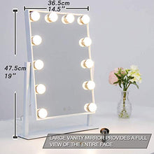 FLLKIHH Specchio cosmetico con luci a LED, Specchio per Il Trucco, Specchio cosmetico Hollywood 3 luci dimmerabili per Tavolo da Trucco (14 luci a LED)