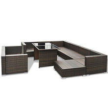 Tidyard Set Divani da Giardino 28 pz in Polirattan,Divano da Soggiorno,Salotto e Ufficio Stile Classico Marrone