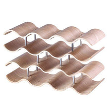 ZLASS Portabottiglie, portabottiglie in Legno Ondulato da appoggio impilabile, portabottiglie Decorativo a Quattro Strati per 14 Bottiglie per scrivania, Cucina, Armadio, Frigorifero