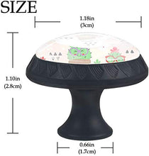 Simpatici occhiali da sole Cactus Pot Cartoon Art Pomelli per Porta Set di 4 Pomelli per Mobili Manopole per Cassetti Cucina Armadio Vetro