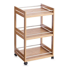 Zeller 13591 Carrellino da Bagno in Legno di bambù e Metallo 45,7x38x76 cm