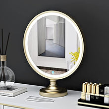 ZHAORU Specchi Cosmetici da Tavolo Specchio da Trucco Rotondo Specchio da Trucco con Luce a LED, luminosità Regolabile, per toeletta da Bagno