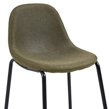 Tidyard Set 5 pz da Bar Design Moderno Alto in Tessuto Marrone/Giallo e Acciaio,Set Tavolo Rotondo e 4 Sedie da Bar Alti in Tessuto,Set Tavolo e Sedie da Cucina Design Moderno in Tessuto