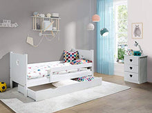 LULU MÖBEL Comodino Heart Comodino in Legno, Comodino, Comodino Bebè, mobili per camerette e camerette, cassettiera. (Bianco)
