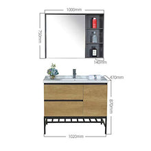NgMik Arredo Bagno Mobile da Bagno in Legno Multistrato in Legno per Pavimenti in Legno Semplice Toilette Combinazione lavabo Bene (Color : Brown, Size : 47x102x87cm)
