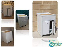 Mobile lavatoio IN ALLUMINIO, per lavanderia e da esterno, PREMIUM, diverse misure, sifone e tavoletta lavapanni in omaggio, bianco, VASCA TOP LINE, moderno. Escelsior (L60 x P60x H83)