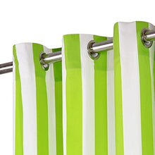 vidaXL 2X Tende con Anelli Classici Eleganti Traslucide Moderne Tendaggi Rivestimento Finestre Privacy in Metallo e Cotone 140x245cm Verde a Strisce