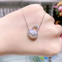 Baoxiaohed Collana in Argento Sterling,925 Sterling Argento Cinese Stile Creativo Zucca Zircon Collana, Utilizzata Come Festa della Mamma, Festa, Compleanno, Regalo Anniversario