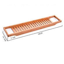 AnnYGJ Vasca da Bagno Caddy, Struttura in Legno Massello per Bagno Scaffale Rack Scaffale per Vino Portacandela Portacandela in Vetro per Vino, 4,5 X 101 X 14,5 Cm