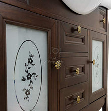 Shop Chic Arredo bagno arte povera, mobile bagno, legno in stile classico noce, lavabo in ceramica 105 cm