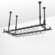 COLiJOL Portabottiglie per Vino a Soffitto Portabicchieri per Vino Rosso Portabicchieri da Appendere ad Altezza Regolabile,B,102 * 31 cm