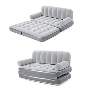 Poltrona Divano Letto 2 posti Gonfiabile Grigio con Pompa elettrica Sofa Relax per Giardino Piscina Campeggio Comoda e Resistente Uso Interno ed Esterno