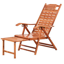 Sedia a gravità zero in bambù naturale, sedie da giardino, sdraio pieghevole per patio reclinabili, poggiapiedi regolabile per sedie a sdraio da giardino - per esterno, campeggio, giardino, patio, p